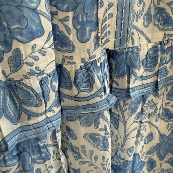 Bell by Alicia Bell Women's Soleil Midi Dress Sz L Floral Smocked Ruffle NWT - Picture 7 of 11